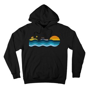 Pontoon Captain Island Sunset Pontoon Boat Summer Relaxing Hoodie