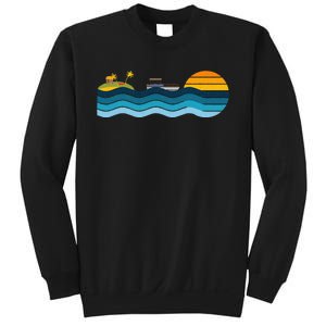 Pontoon Captain Island Sunset Pontoon Boat Summer Relaxing Sweatshirt