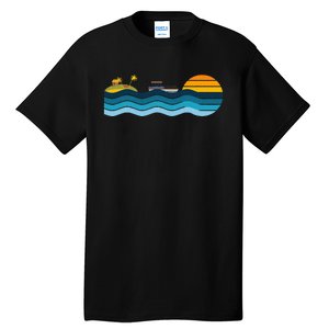 Pontoon Captain Island Sunset Pontoon Boat Summer Relaxing Tall T-Shirt