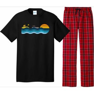 Pontoon Captain Island Sunset Pontoon Boat Summer Relaxing Pajama Set