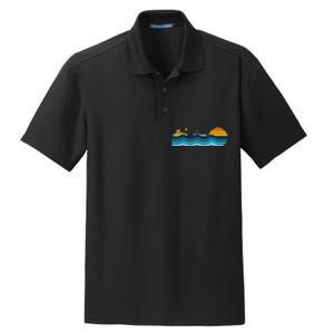 Pontoon Captain Island Sunset Pontoon Boat Summer Relaxing Dry Zone Grid Polo