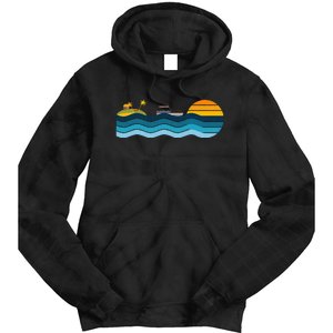 Pontoon Captain Island Sunset Pontoon Boat Summer Relaxing Tie Dye Hoodie