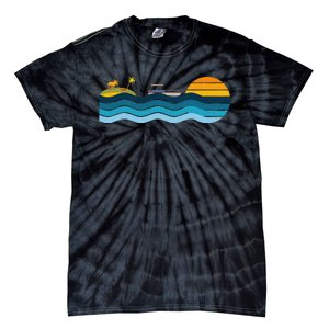 Pontoon Captain Island Sunset Pontoon Boat Summer Relaxing Tie-Dye T-Shirt