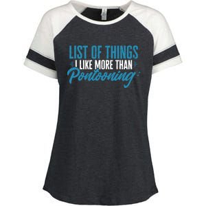 Pontoon Captain I Like More Than Pontooning Pontoon Boat Gift Enza Ladies Jersey Colorblock Tee