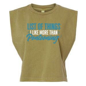 Pontoon Captain I Like More Than Pontooning Pontoon Boat Gift Garment-Dyed Women's Muscle Tee