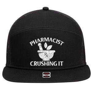 Pharmacist Crushing It Pharmacy Technician Pharmaceutical 7 Panel Mesh Trucker Snapback Hat