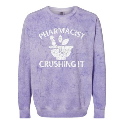 Pharmacist Crushing It Pharmacy Technician Pharmaceutical Colorblast Crewneck Sweatshirt