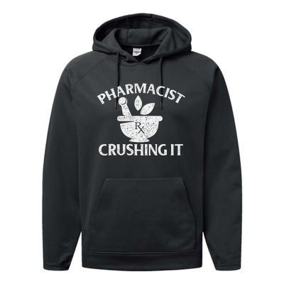 Pharmacist Crushing It Pharmacy Technician Pharmaceutical Performance Fleece Hoodie