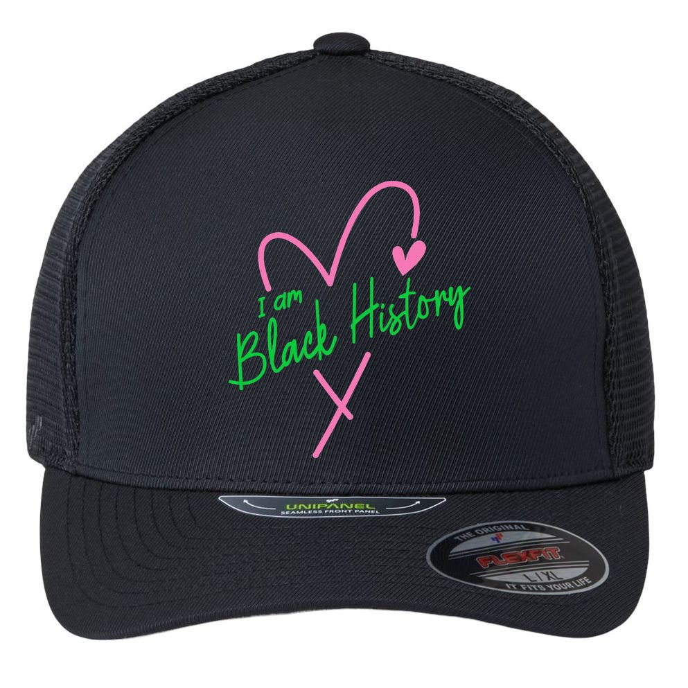 Pretty cute I am black history aka tee Flexfit Unipanel Trucker Cap