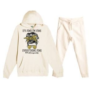 PCA Caregiver It's Fine I'm Fine and Everything's Fine Premium Hooded Sweatsuit Set