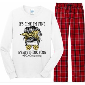 PCA Caregiver It's Fine I'm Fine and Everything's Fine Long Sleeve Pajama Set