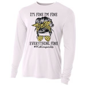 PCA Caregiver It's Fine I'm Fine and Everything's Fine Cooling Performance Long Sleeve Crew