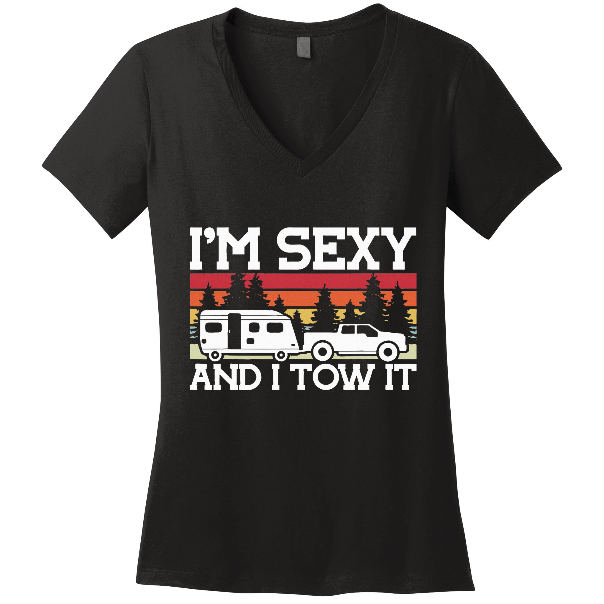Pull Caravan Im Sexy And I Tow It Camping Women's V-Neck T-Shirt