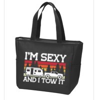 Pull Caravan Im Sexy And I Tow It Camping Zip Tote Bag
