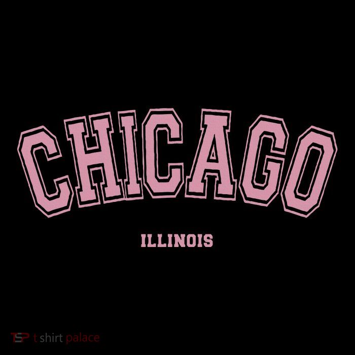 Pink Chicago Illinois Il Varsity Style On Chicago Apron