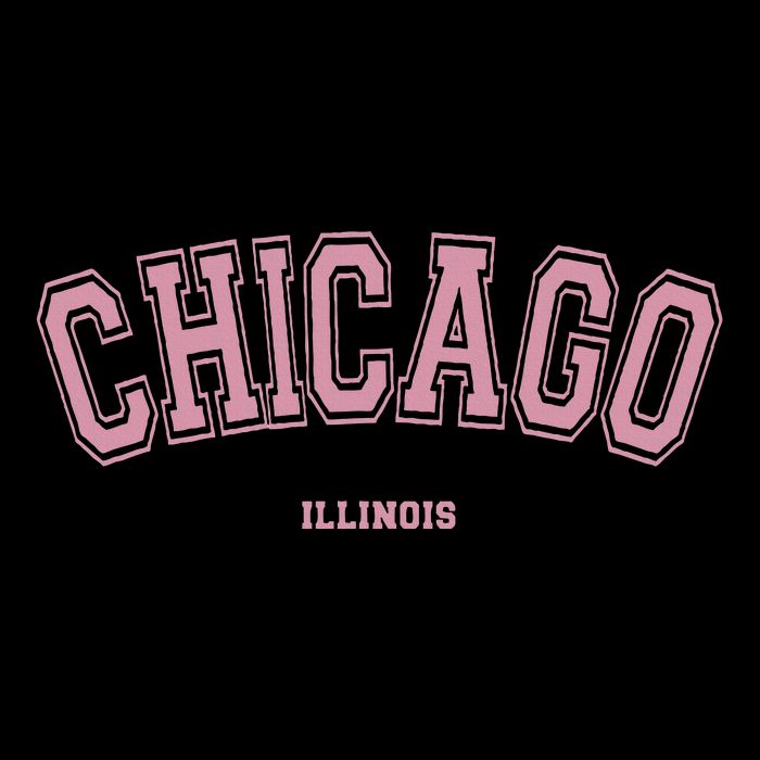 Pink Chicago Illinois Il Varsity Style On Chicago Magnet