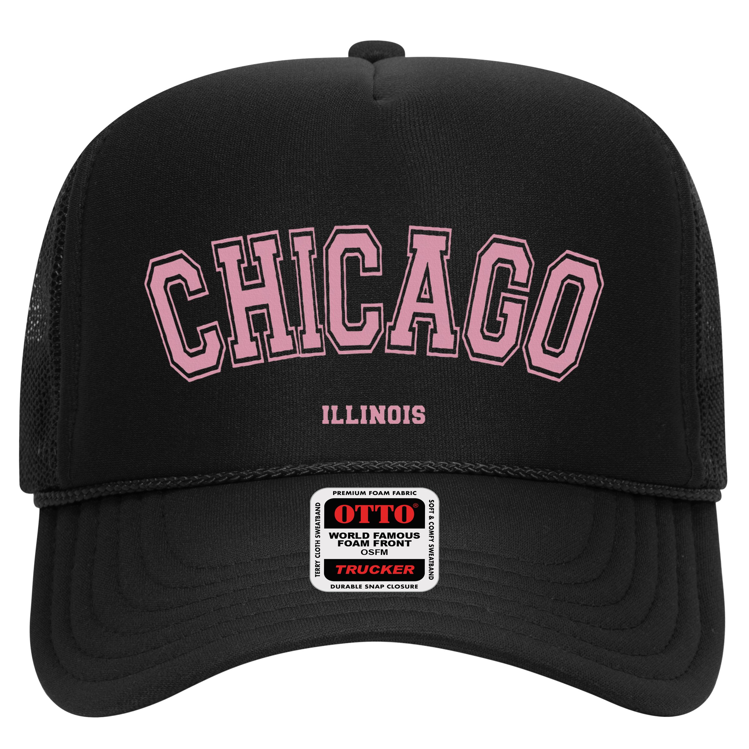 Pink Chicago Illinois Il Varsity Style On Chicago Hat