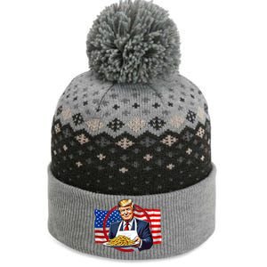 Patriotic Chef Illustration With American Flag The Baniff Cuffed Pom Beanie