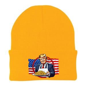 Patriotic Chef Illustration With American Flag Knit Cap Winter Beanie