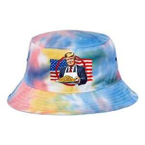 Patriotic Chef Illustration With American Flag Tie Dye Newport Bucket Hat