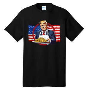 Patriotic Chef Illustration With American Flag Tall T-Shirt