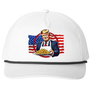 Patriotic Chef Illustration With American Flag Snapback Five-Panel Rope Hat