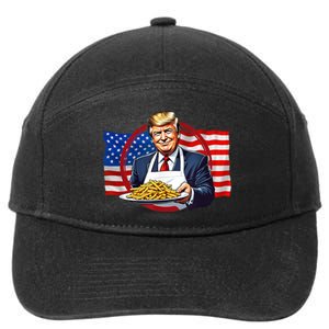 Patriotic Chef Illustration With American Flag 7-Panel Snapback Hat