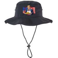 Patriotic Chef Illustration With American Flag Legacy Cool Fit Booney Bucket Hat