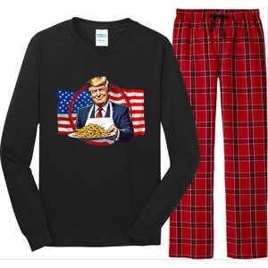 Patriotic Chef Illustration With American Flag Long Sleeve Pajama Set