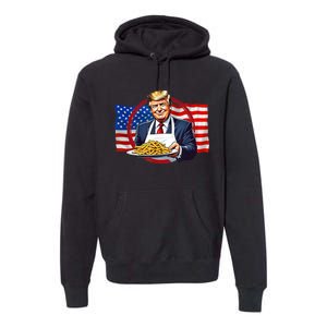 Patriotic Chef Illustration With American Flag Premium Hoodie