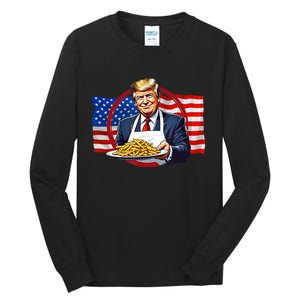 Patriotic Chef Illustration With American Flag Tall Long Sleeve T-Shirt