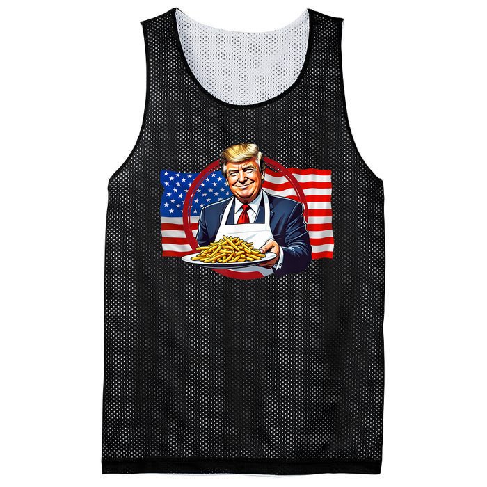 Patriotic Chef Illustration With American Flag Mesh Reversible Basketball Jersey Tank