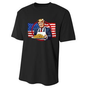 Patriotic Chef Illustration With American Flag Performance Sprint T-Shirt