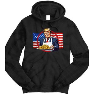 Patriotic Chef Illustration With American Flag Tie Dye Hoodie