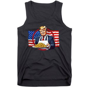 Patriotic Chef Illustration With American Flag Tank Top