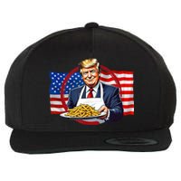 Patriotic Chef Illustration With American Flag Wool Snapback Cap