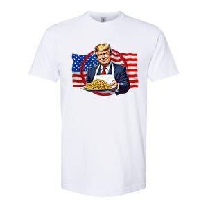 Patriotic Chef Illustration With American Flag Softstyle CVC T-Shirt