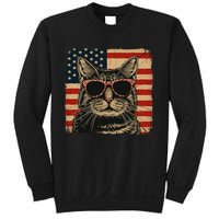 Patriotic Cat Independence Day Celebration Sweatshirt