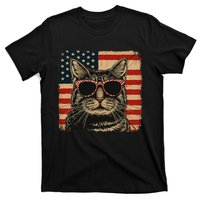 Patriotic Cat Independence Day Celebration T-Shirt