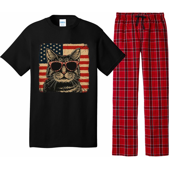 Patriotic Cat Independence Day Celebration Pajama Set