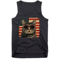 Patriotic Cat Independence Day Celebration Tank Top