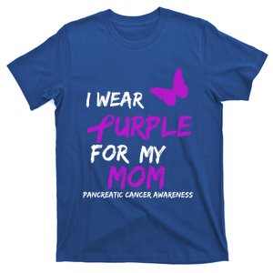 Pancreatic Cancer I Wear Purple For My Mom Ribbon Butterfly Cute Gift T-Shirt