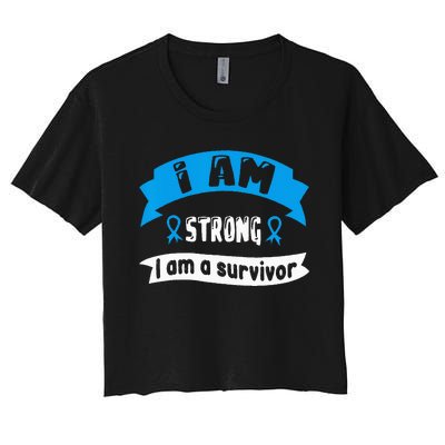 Prostate Cancer I Am Strong I Am A Survivor Women's Crop Top Tee