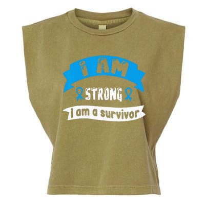 Prostate Cancer I Am Strong I Am A Survivor Garment-Dyed Women's Muscle Tee