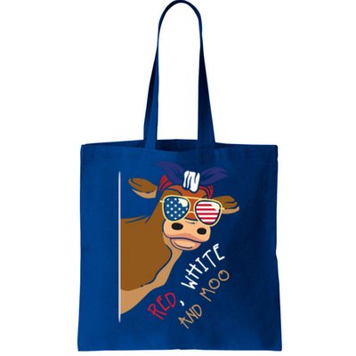 Patriotic Cow I Heifer I Usa Flag I Red White And Moo Cow Funny Gift Tote Bag