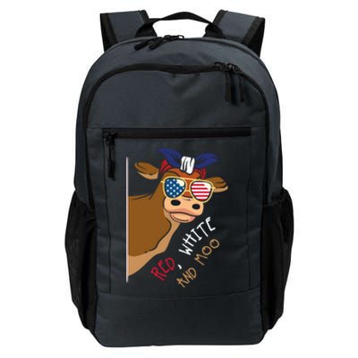 Patriotic Cow I Heifer I Usa Flag I Red White And Moo Cow Funny Gift Daily Commute Backpack