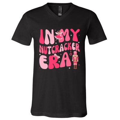 Pink Christmas In My Nutcracker Era Pink Nutcracker Ballet  V-Neck T-Shirt