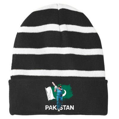 Pakistan Cricket Jersey 2024 Cricket Flag Of Pakistan Striped Beanie with Solid Band