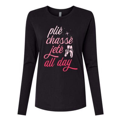 Plie Chasse Jete All Day Ballet Dancing Ballerina Dancer Womens Cotton Relaxed Long Sleeve T-Shirt