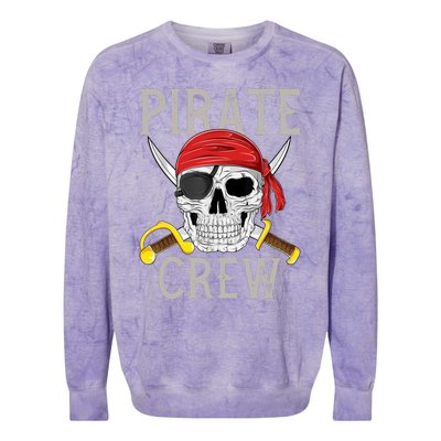 Pirate Crew Jolly Roger Flag Skull Family Matching Pirates Colorblast Crewneck Sweatshirt